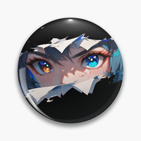 Item preview, Xingqiu Genshin Impact Torn Paper Peeking Golden Eyes Closeup designed and sold by PMartistStudio.