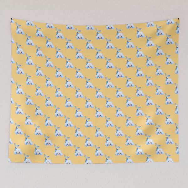 Item preview, Cute Pastel Yellow Blue Hair Mermaid Seamless Pattern designed and sold by FestivityFinds.