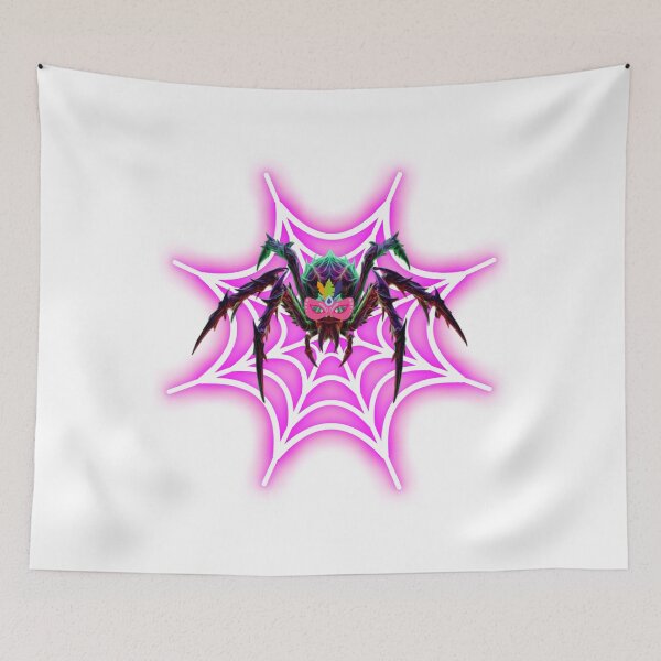 Item preview, Masquerade Spider on Neon Pink Web  - Funny Halloween Carnival Spider Design designed and sold by VibranPalette.