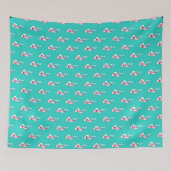 Item preview, Cute Pink Mermaid Turquoise Teal Seamless Pattern designed and sold by FestivityFinds.