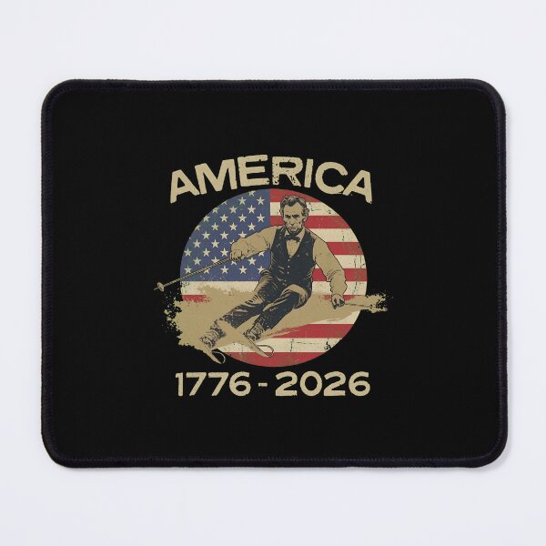 Item preview, America 1776 2026 Abraham Lincoln Skiing President Graphic designed and sold by cass-vale-lab.