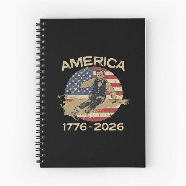 Item preview, America 1776 2026 Abraham Lincoln Skiing President Graphic designed and sold by cass-vale-lab.