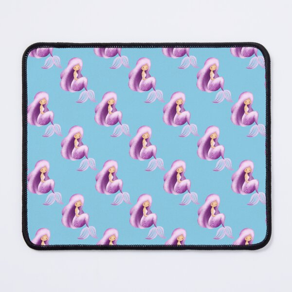Item preview, Cute Purple Mermaid Sky Blue Seamless Pattern designed and sold by FestivityFinds.