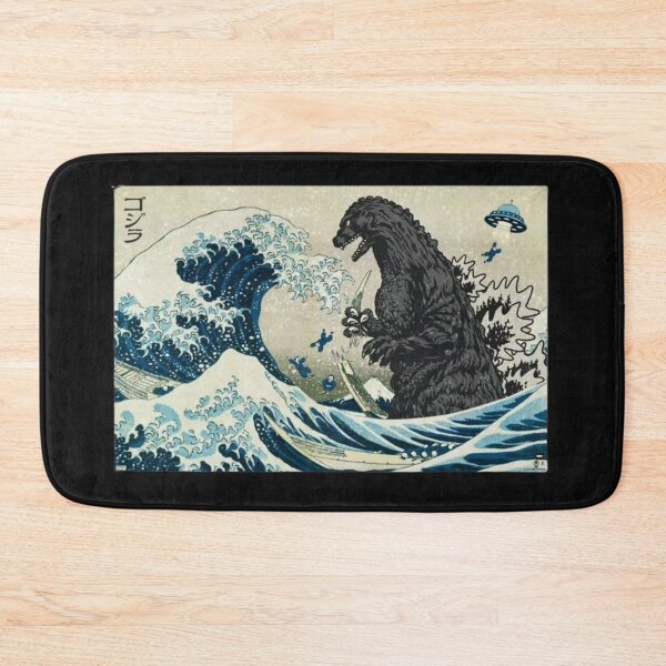 Item preview, Godzilla vs Great Wave by Hokusai with Mt. Fuji designed and sold by Kaibosh21.