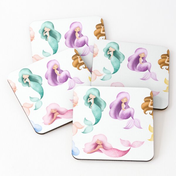 Item preview, Cute Watercolor Mermaid Sticker Sheet | Pastel Kawaii Mermaid Collection designed and sold by FestivityFinds.