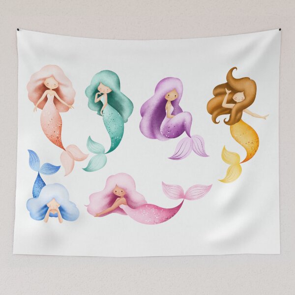 Item preview, Cute Watercolor Mermaid Sticker Sheet | Pastel Kawaii Mermaid Collection designed and sold by FestivityFinds.