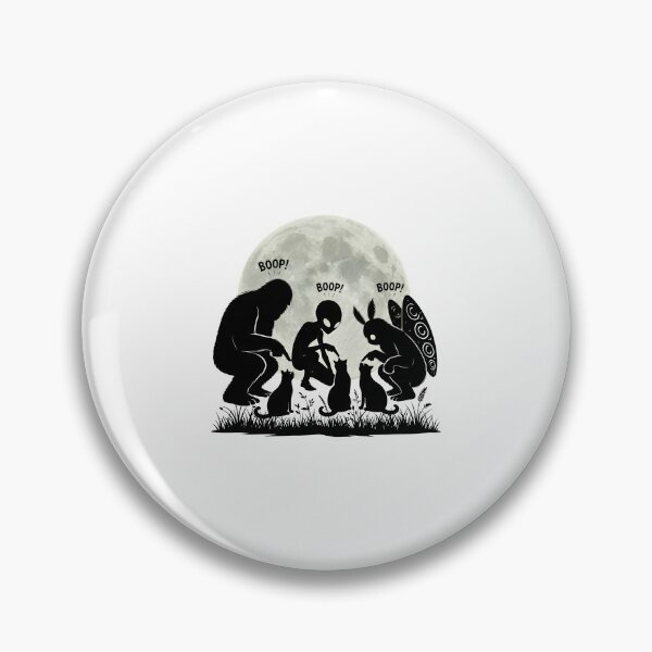 Item preview, Bigfoot Boop Cat Alien Mothman Cats Full Moon Funny Cryptid designed and sold by cass-vale-lab.