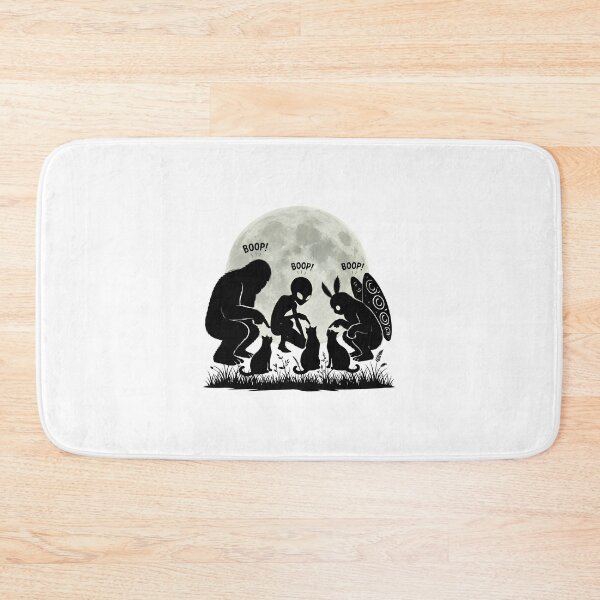 Item preview, Bigfoot Boop Cat Alien Mothman Cats Full Moon Funny Cryptid designed and sold by cass-vale-lab.