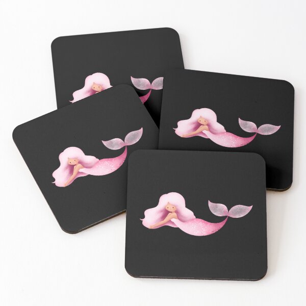 Item preview, Cute Pink Watercolor Mermaid Sticker | Kawaii Mermaid Fantasy Art designed and sold by FestivityFinds.