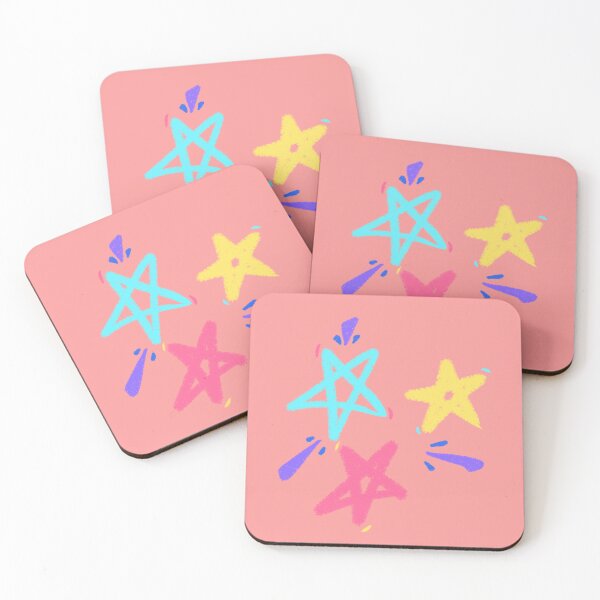 Item preview, Funky playful colorful stars (watermelon pink variant) designed and sold by Tiny-Sugar-Dove.