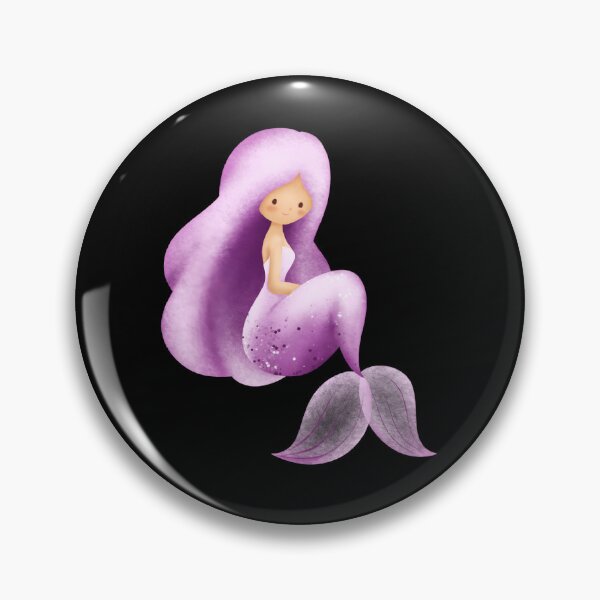 Item preview, Cute Purple Watercolor Mermaid Sticker | Pastel Lavender Mermaid Art designed and sold by FestivityFinds.