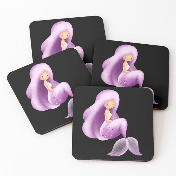 Item preview, Cute Purple Watercolor Mermaid Sticker | Pastel Lavender Mermaid Art designed and sold by FestivityFinds.