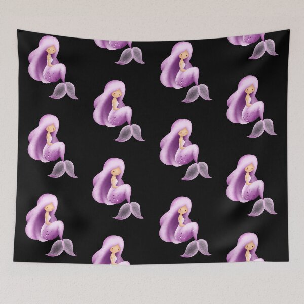 Item preview, Cute Purple Watercolor Mermaid Sticker | Pastel Lavender Mermaid Art designed and sold by FestivityFinds.
