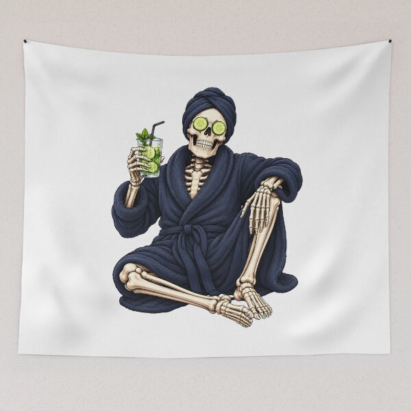 Item preview, Skeleton Spa Day Cucumber Chill Dark Humor designed and sold by Artmares.