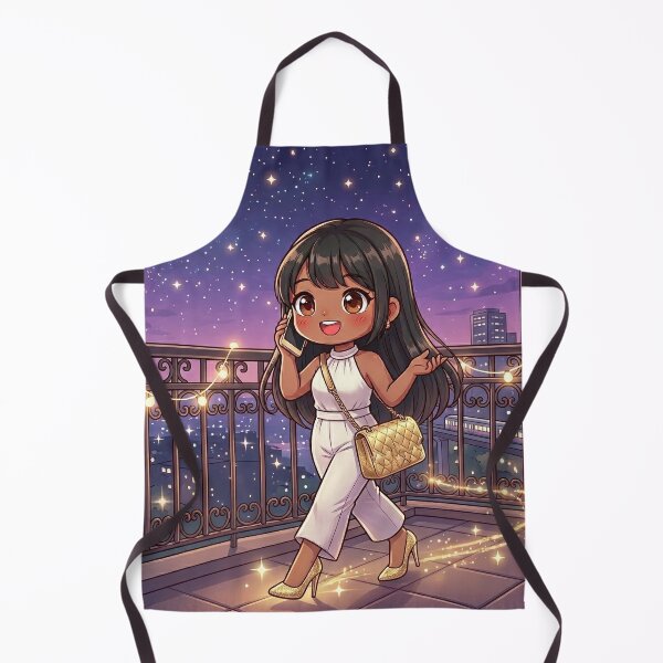 Item preview, Elegant Brunette At Night Balcony designed and sold by Azurart2.