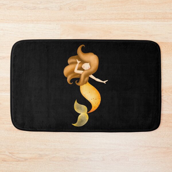 Item preview, Cute Golden Watercolor Mermaid Sticker | Sunshine Mermaid Fantasy Art designed and sold by FestivityFinds.