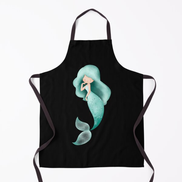 Item preview, Cute Aqua Watercolor Mermaid Sticker | Pastel Teal Mermaid Art designed and sold by FestivityFinds.