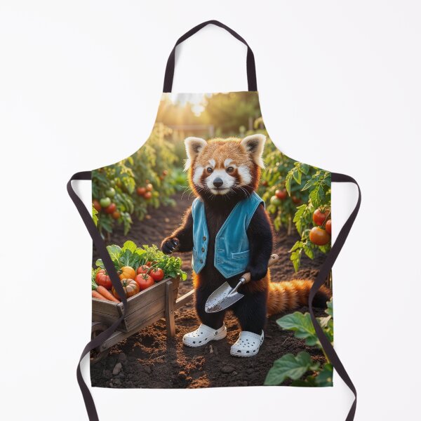 Item preview, Red Panda Gardener Harvests Tomatoes designed and sold by Tridentulus.