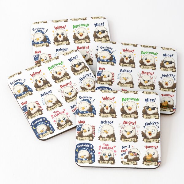 Item preview, Cute 1776 Patriotic Eagle Emoji Sticker Pack designed and sold by Grump and Co.
