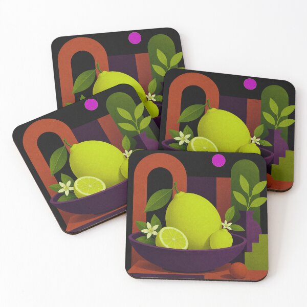 Item preview, Neon Lemon Still Life | Mid-Century Modern Citrus Wall Art designed and sold by joycrysstudio.