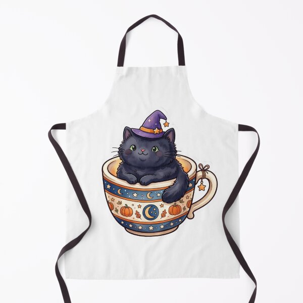 Item preview, Cute Witchy Black Cat in Coffee Mug Sticker designed and sold by POKPAK.