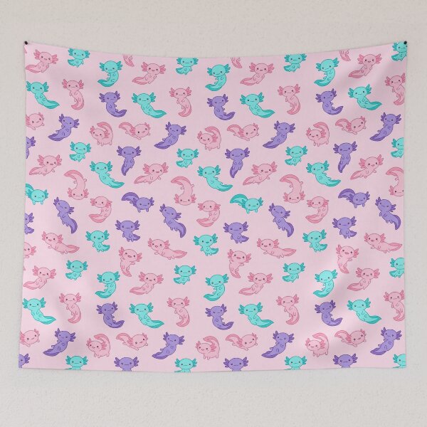 Item preview, Cute Pastel Axolotl Repeating Pattern Pink Purple Blue Seamless Aesthetic designed and sold by Vanilla-Girl.
