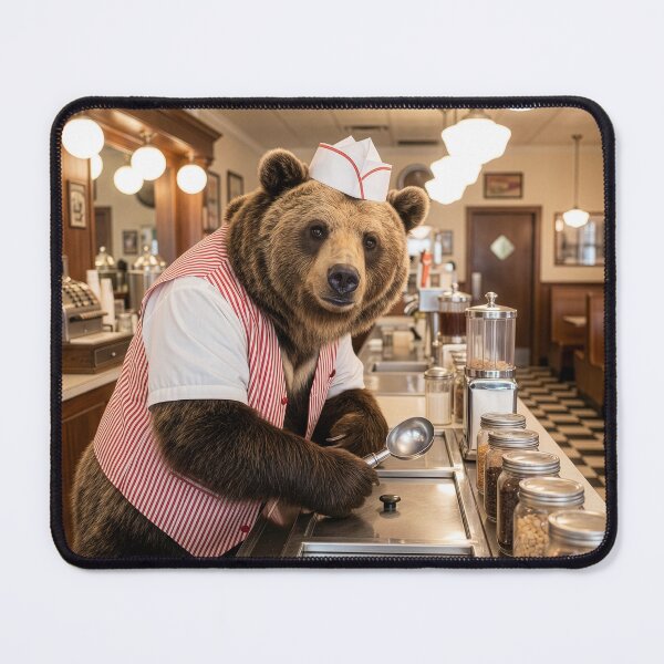Item preview, Sloth Bear Soda Jerk designed and sold by Tridentulus.