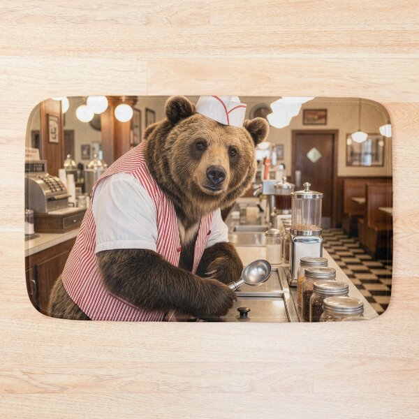 Item preview, Sloth Bear Soda Jerk designed and sold by Tridentulus.
