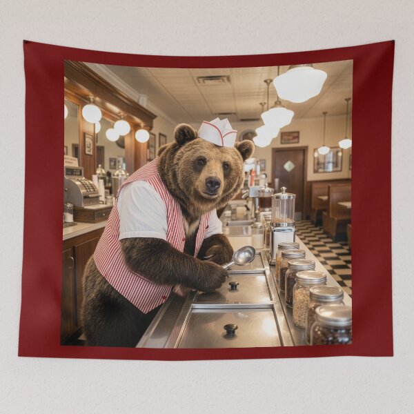 Item preview, Sloth Bear Soda Jerk designed and sold by Tridentulus.