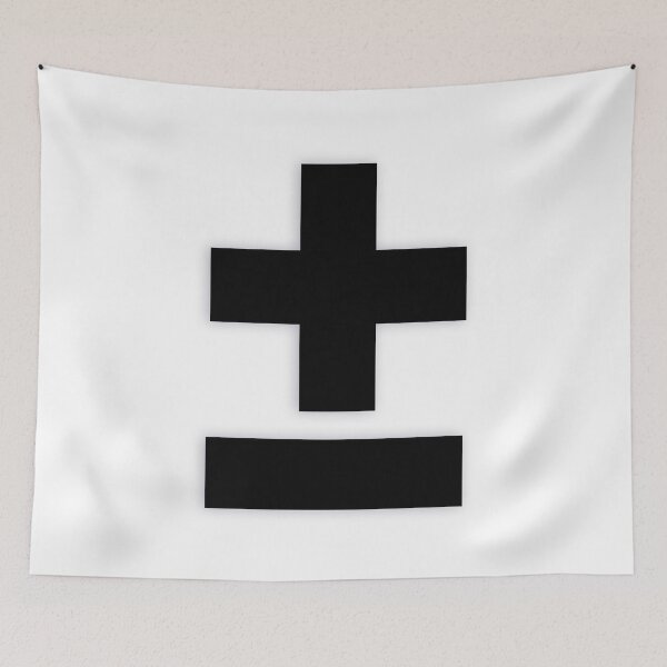 Item preview, PLUS OR MINUS SYMBOL — Black Minimal Bold Type Statement designed and sold by WORDPAUSE.