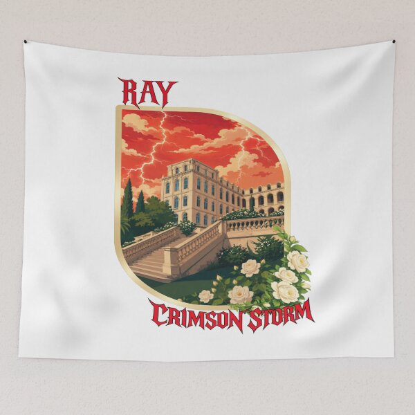 Item preview, RAY Crimson Storm Manor | Red Sky Lightning Mansion Art designed and sold by RAYapparel.