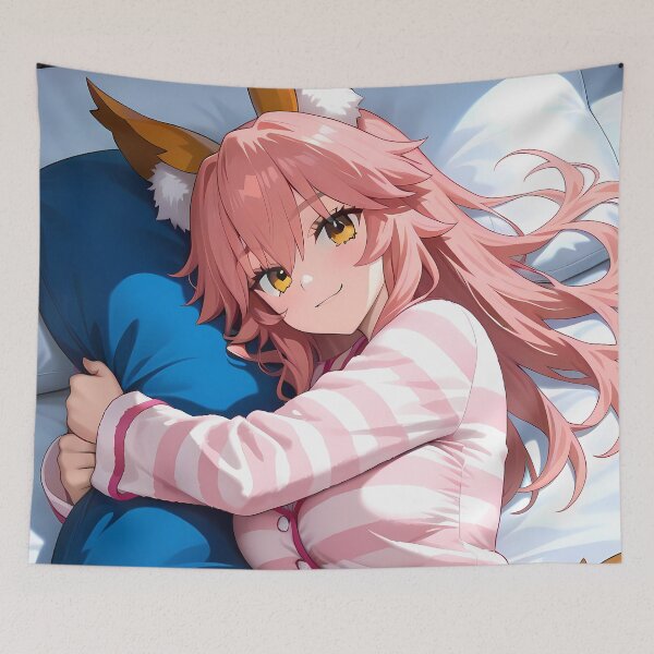 Item preview, Tamamo No Mae Fate Grand Order Cozy Pillow Fox Smile designed and sold by bystudiolereve.