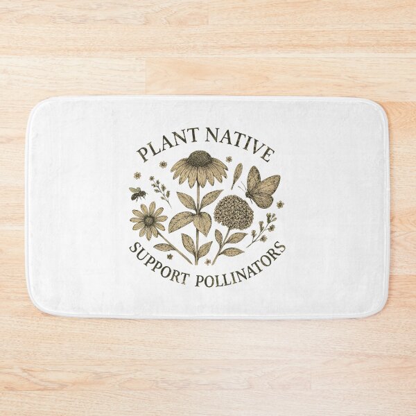 Item preview, Plant Native Support Pollinators Bee and Butterfly designed and sold by thomas-frame.