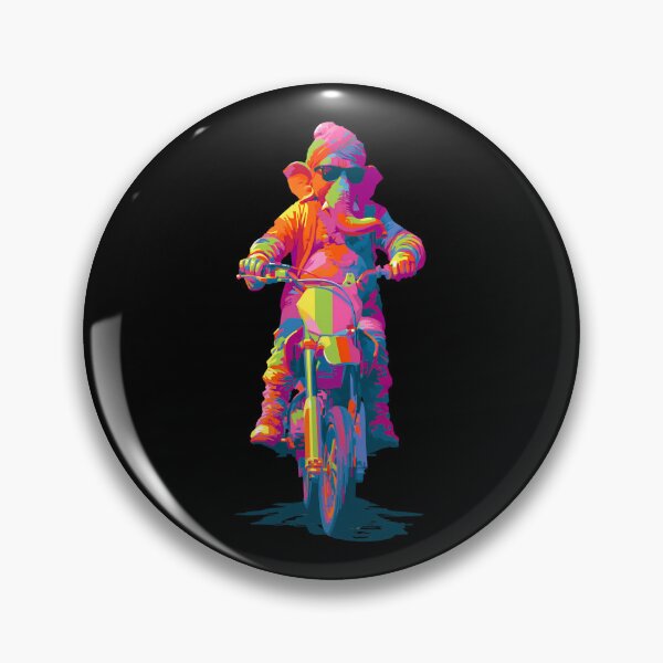 Item preview, Ganesha Riding Dirt Bike Neon Pop Art designed and sold by PANNARUK THAILAND.