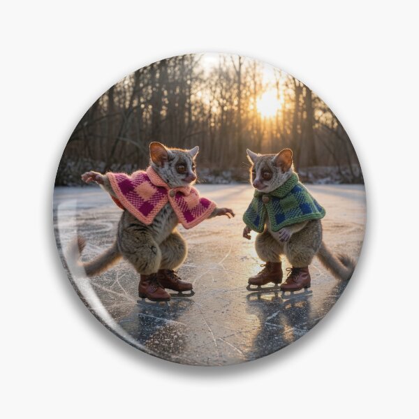 Item preview, Bush Babies Ice Skate on Frozen Pond designed and sold by Tridentulus.