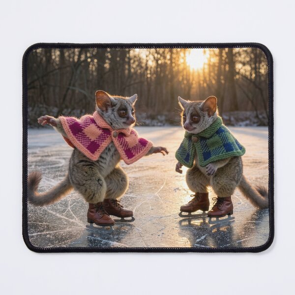 Item preview, Bush Babies Ice Skate on Frozen Pond designed and sold by Tridentulus.