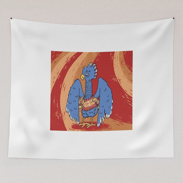 Item preview, Blue Armored Bird Creature Red Sky designed and sold by Tawnat-Zl9at.