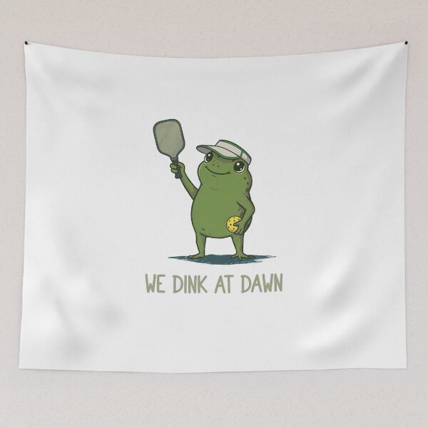 Item preview, We Dink At Dawn Funny Pickleball Frog designed and sold by thomas-frame.