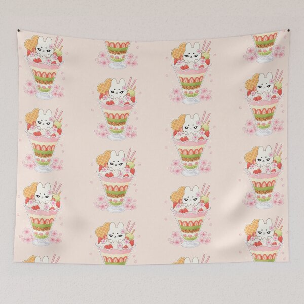 Item preview, Kawaii Sakura Strawberry Bunny Parfait designed and sold by kokoriiland.