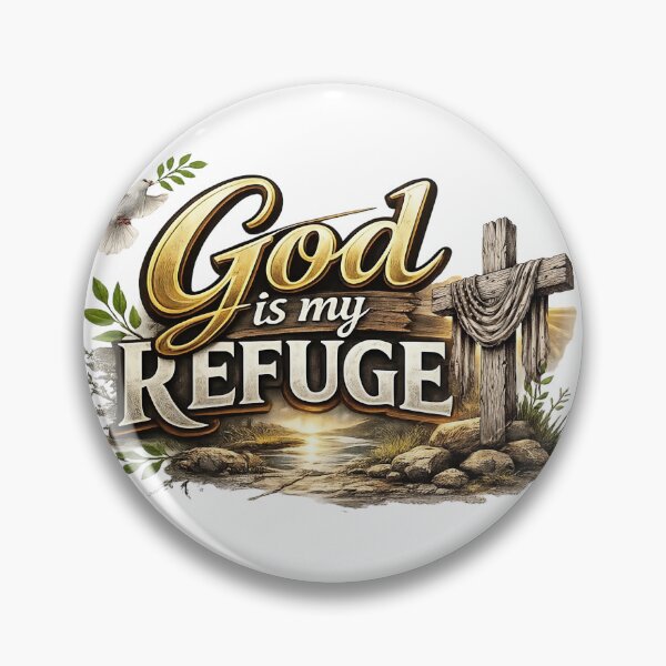 Item preview, God Is My Refuge | Christian Faith Cross & Dove Design designed and sold by Jen.Lou.