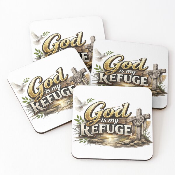 Item preview, God Is My Refuge | Christian Faith Cross & Dove Design designed and sold by Jen.Lou.