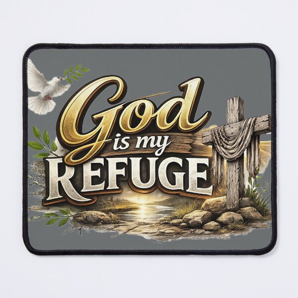Item preview, God Is My Refuge | Christian Faith Cross & Dove Design designed and sold by Jen.Lou.