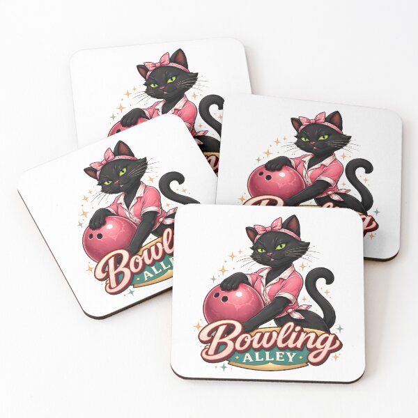 Item preview, Bowling Black Cat Retro Alley Charm designed and sold by Artmares.