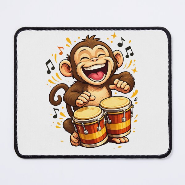 Item preview, Monkey Bongo Drummer Happy Cartoon Rhythm designed and sold by Artmares.