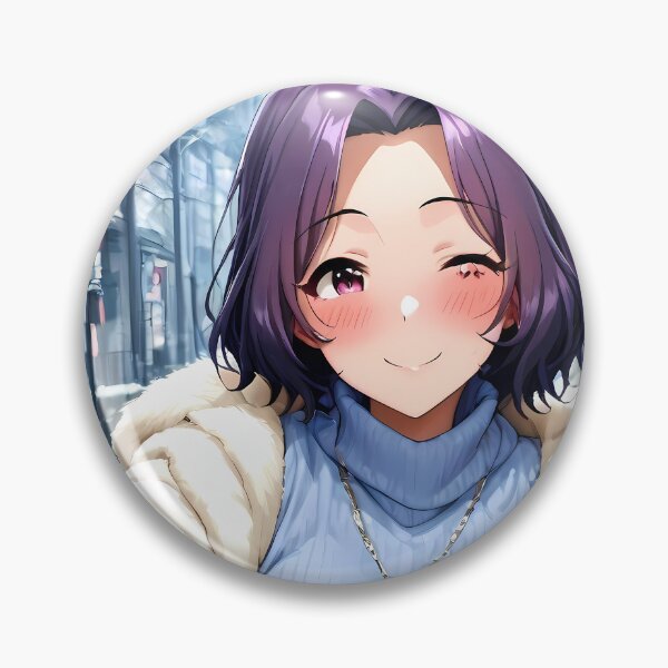 Item preview, Azusa Hamaoka Grand Blue Winter Selfie Blue Charm designed and sold by MicaheHaffner.