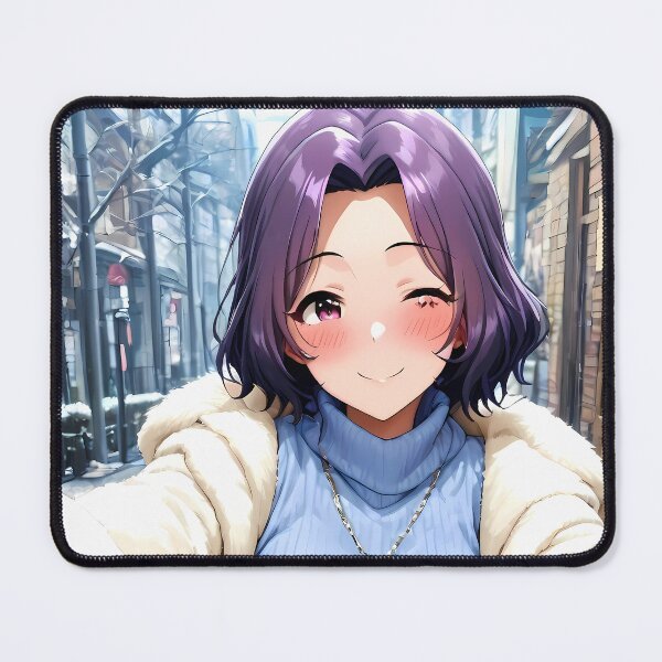Item preview, Azusa Hamaoka Grand Blue Winter Selfie Blue Charm designed and sold by MicaheHaffner.