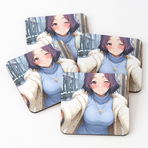 Item preview, Azusa Hamaoka Grand Blue Winter Selfie Blue Charm designed and sold by MicaheHaffner.