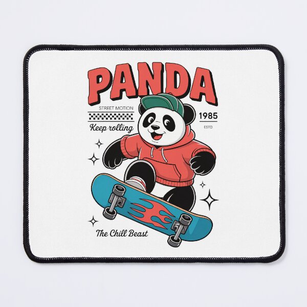 Item preview, Retro Street Culture Panda Skateboarding Fun designed and sold by Taans-Creation.
