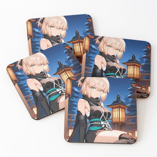 Item preview, Sakura Saber Okita Souji Fate Grand Order Moonlit Terrace Pose designed and sold by MicaheHaffner.