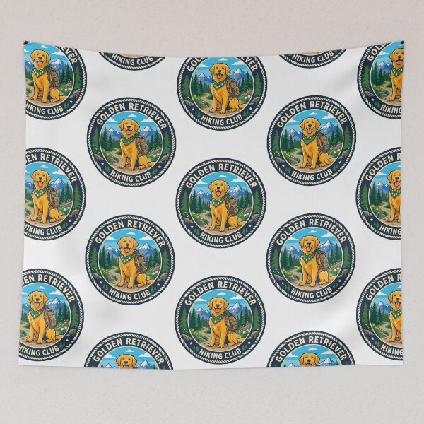 Item preview, Golden Retriever Hiking Club Outdoor Adventure Dog designed and sold by PictoVibe.